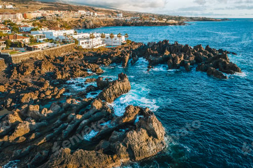 Preview: Charco el Diablo, bizarre lava rocks in Puerto de Santiago, Tenerife, Canary island, Spain.