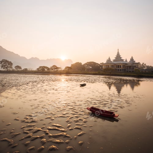 Preview: Calm waters, Kyauk Ka Latt Pagoda, Hpa An, Kayin State, Myanmar