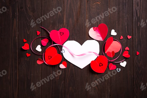 Preview: Red paper hearts media love putting