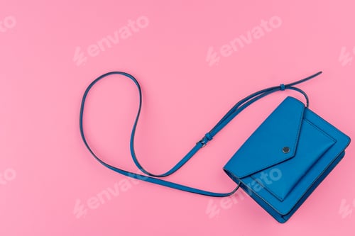 Preview: Woman small handbag clutch on a bright pink background