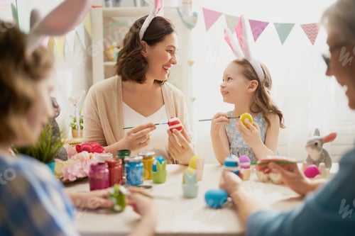 Preview: family preparing for Easter