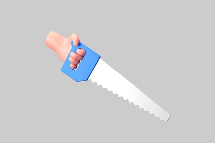 Preview: Hand holding saw cartoon style