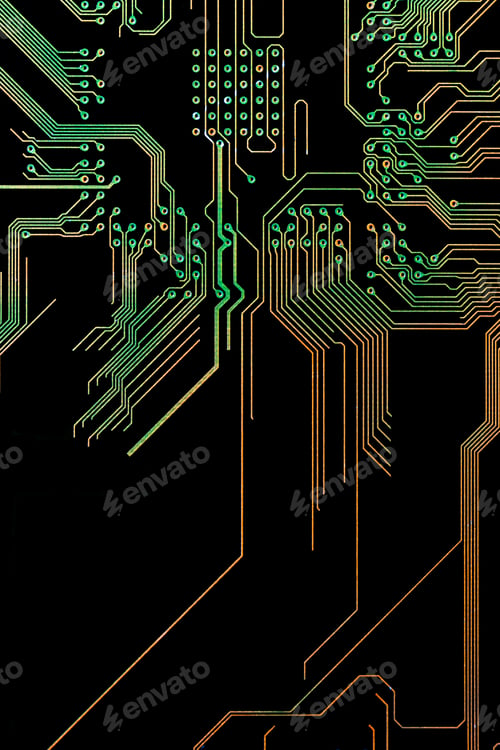 Preview: Background with a printed circuit board. The concept of modern technologies.