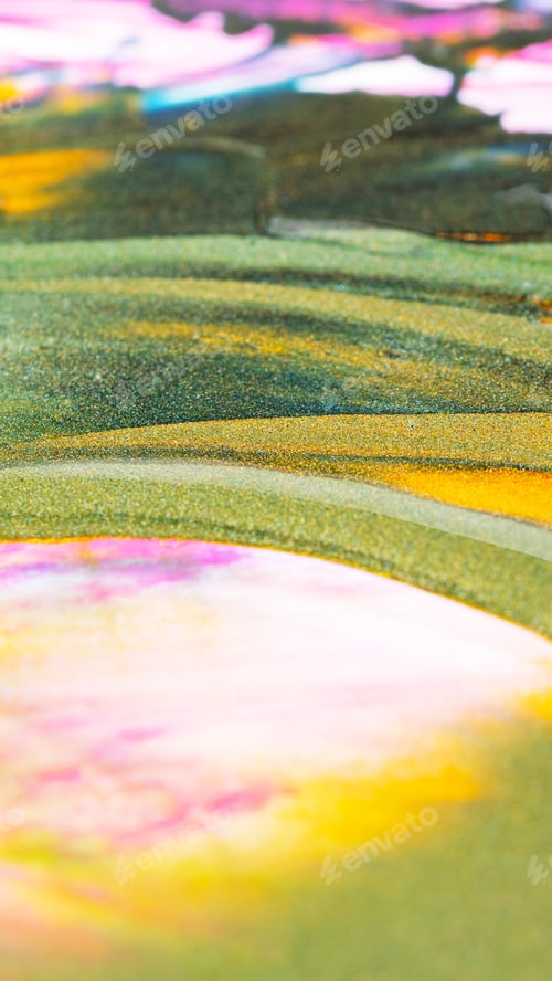Preview: Abstract Glitter Paints Texture On Canvas. Background With Glittering Paints. Macro Close Up Of