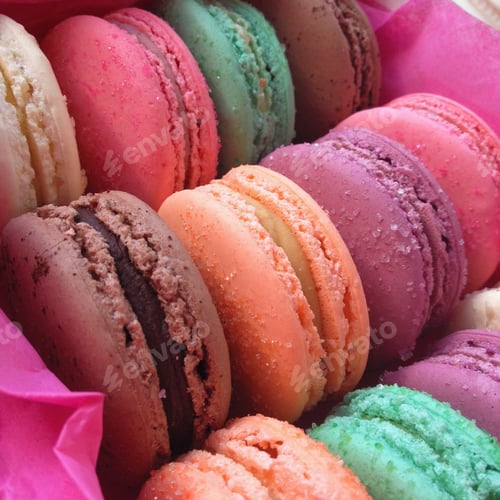 Preview: coloured macaroni French macarons iphoneography