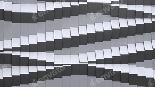 Preview: Geometric steps pattern of aluminium composite tile wall decoration background, 3d illustrations