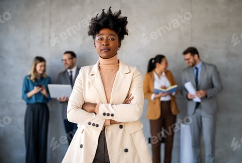 Preview: Success group of multiethnic entrepreneurs and business people achieving goals in corporate office