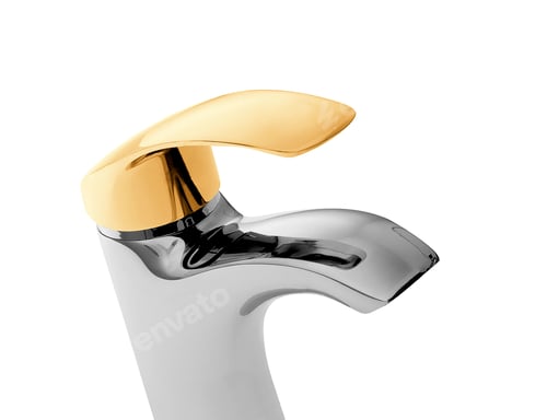 Preview: water-supply faucet mixer for water isolated on white background