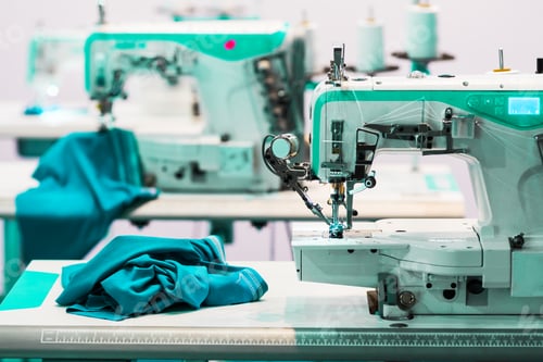 Preview: Sewing factory, nobody, overlock machines