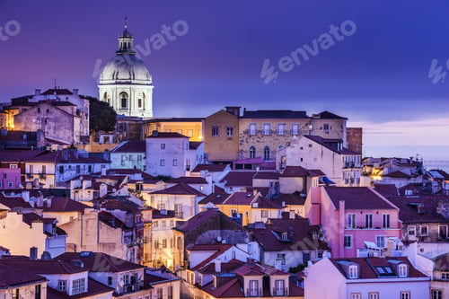 Preview: Lisbon, Portugal Skyline At Alfama, The Oldest District Of The City.