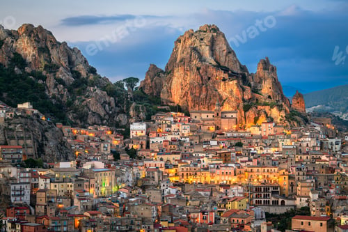 Preview: Gagliano Castelferrato, Italy in Sicily at Dusk