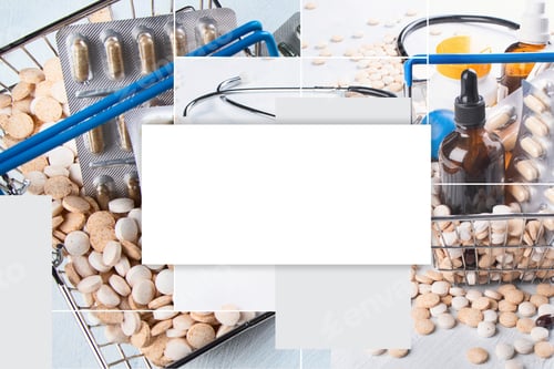 Preview: Collage Of Pharmaceutical Medicine Pills And Bottles
