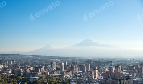 Preview: A view of Yerevan city with Ararat mountain on the background.