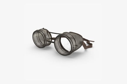 Preview: Vintage Racing Goggles - Weathered Metal and Leather