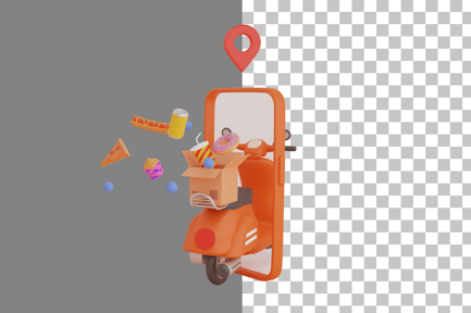 Preview: Food Delivery 3D Illustration