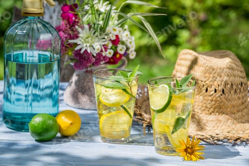 Preview: Cold drink served in a summer garden