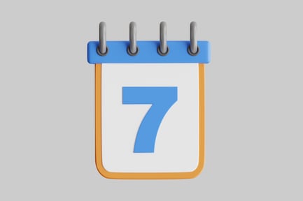 Preview: Stylized calendar page with number 7.