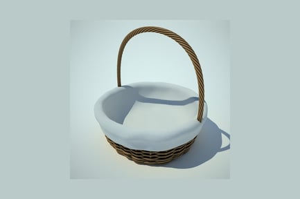 Preview: Wicker basket with two cushions