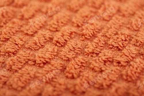 Preview: Orange Fabric And Texture Concept - Close Up Of A Towel Terry Cloth Or Terry Textile Background