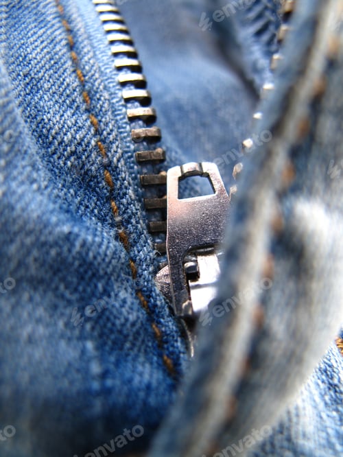 Preview: Zipper of classic fashioned jeans