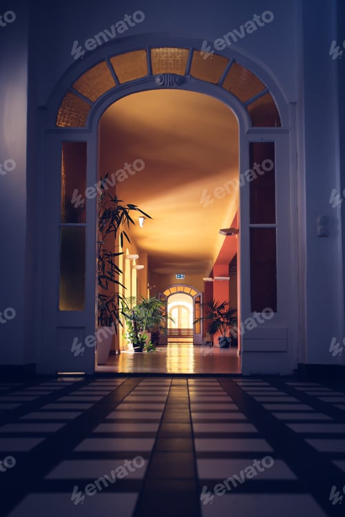 Preview: Beautiful vintage interior of Szechenyi baths, Budapest, Hungary