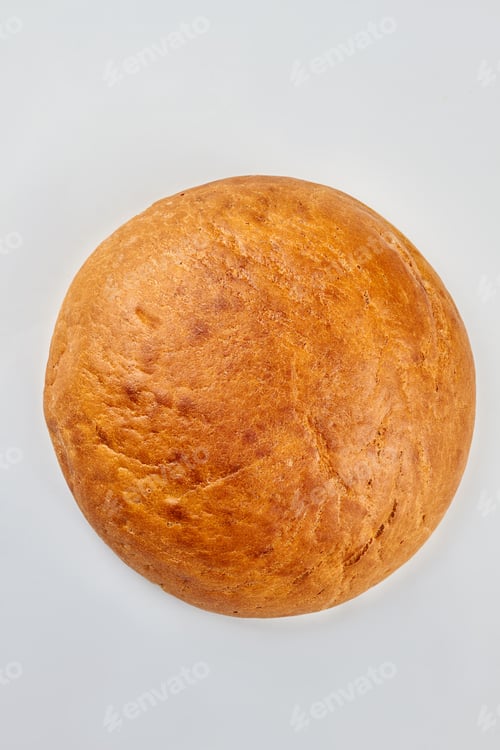 Preview: Round loaf of bread, top view.