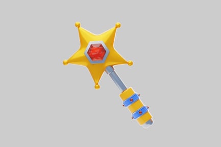 Preview: Star wand with jewel accent
