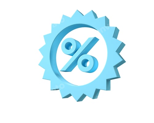 Preview: Light Blue Percentage Symbol on White Background