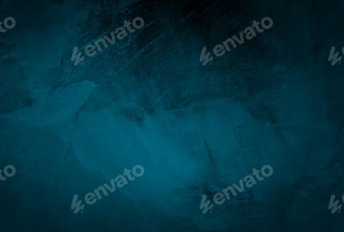 Preview: Vintage grunge blue concrete texture studio wall background with vignette.
