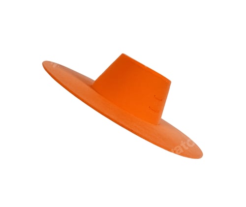 Preview: Minimalist Bright Orange Hat on White Background