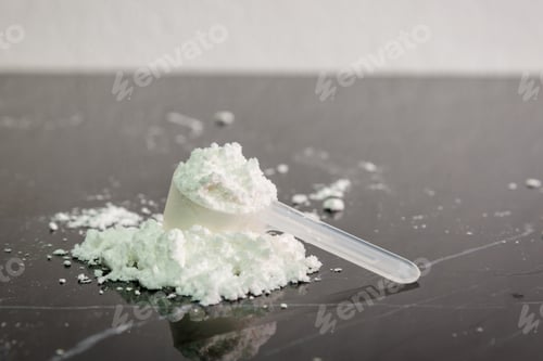 Preview: Whey protein powder nutritional bodybuilding product.