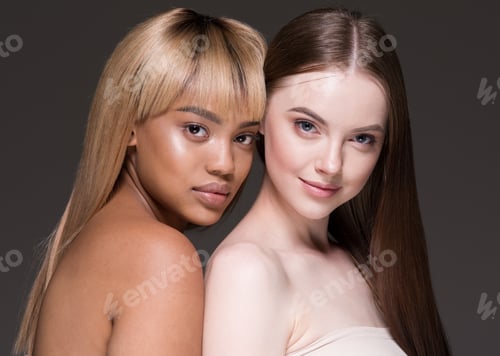 Preview: Women black and white skin ethnic beauty cosmetic skin care