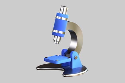 Preview: Cartoon microscope, blue and silver