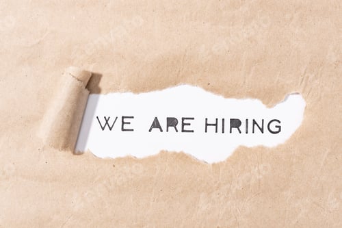 Preview: We Are Hiring Message on Torn Paper