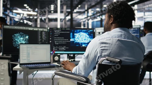Preview: Server hub programmer with paraplegia uses AI machine learning node tree tool