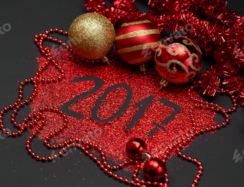 Preview: New Year'S Decor. The Concept Of The New Year Holiday. Christmas Decor. Glitter, Sequins, Beads