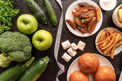Preview: healthy vs unhealthy food