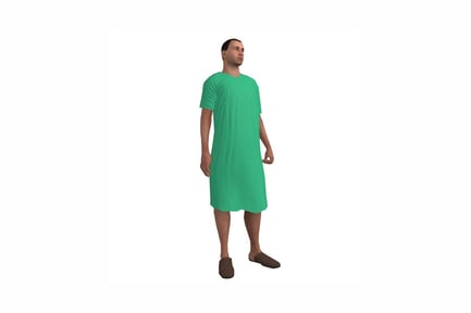 Preview: Man in casual dress and slippers, standing pose