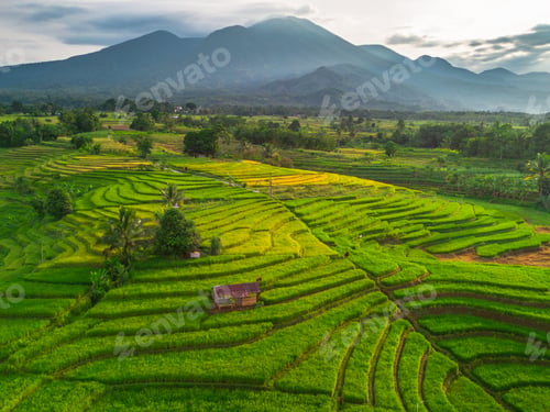Preview: Beautiful morning view indonesia Panorama Landscape