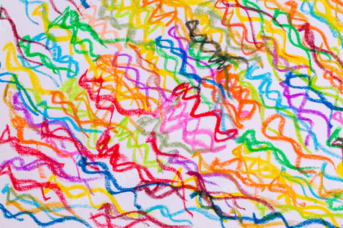 Preview: Colorful pastel crayons with painting background