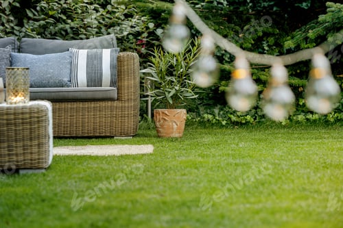 Preview: Early summer evening in the garden of single family home