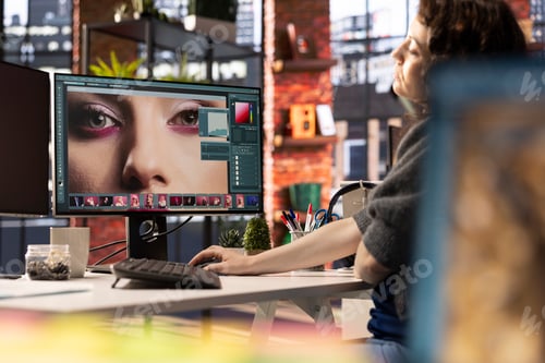 Preview: Digital media expert working on photo editing with a professional software