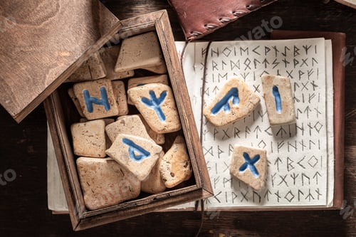 Preview: Magic fortune teller from rune stones made of Celtic language