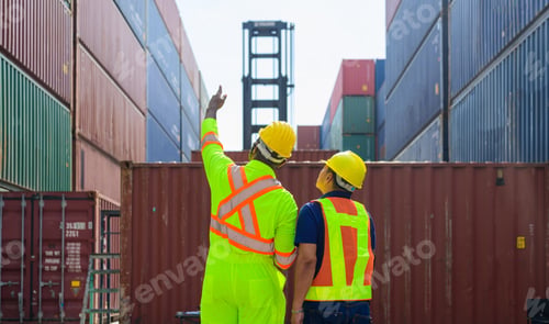 Preview: Warehouse engineer working at container yard