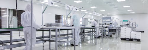 Preview: Workers in Sterile Clean Room at Manufacturing Facility