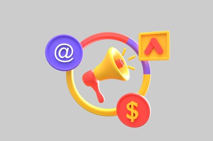 Visualização: Ícone colorido de estratégia de marketing