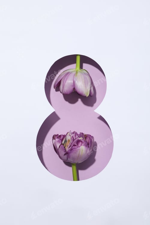 Preview: Concept of 8 march, Women day, top view