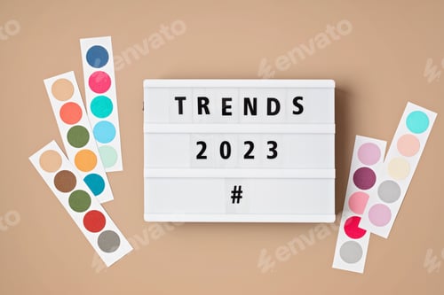 Preview: Lightbox with text trends 2023 and color palettes