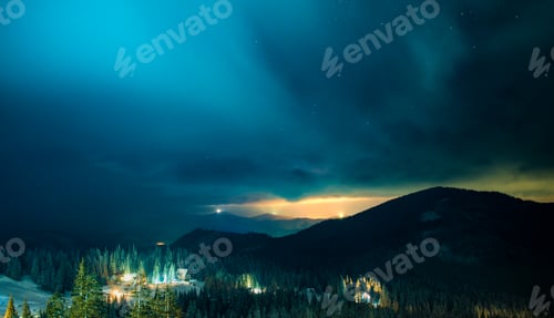 Preview: Magical view of the ski base at night