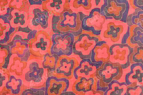 Preview: hand-drawn abstract floral ornament on red scarf